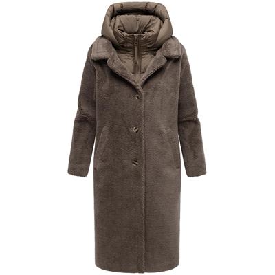 Wintermantel NAVAHOO "Teddyzauber 14", Damen, Gr. S (36), braun (stone braun), Obermaterial 1: 100% Polyester. Obermaterial 2: 100% Polyester. Innenfutter: 100% Polyester. Wattierung: 100% Polyester. Ärmelfutter: 100% Polyester, oversize knielang,...