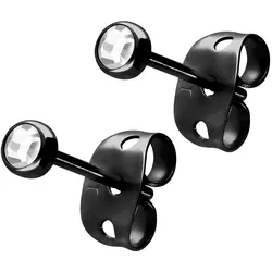 Titan Ohrstecker FLACHER KRISTALL