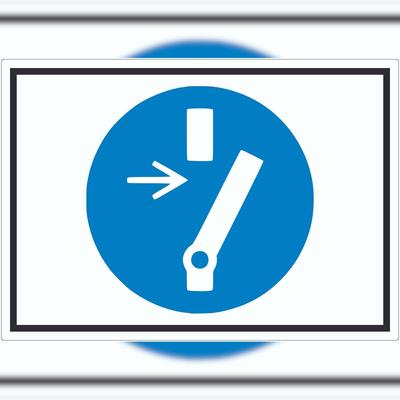 HB-Druck Vor Wartung oder Reparatur freischalten Symbol Aufkleber A7 (74x105mm)