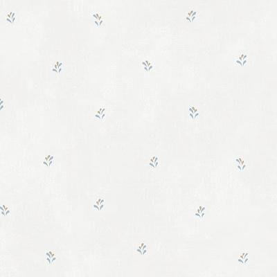 Splash Print Roanoke 32.7 Ft. x 20.5 In. Vinyl Blue Mini Floral Toile Wallpaper Covering