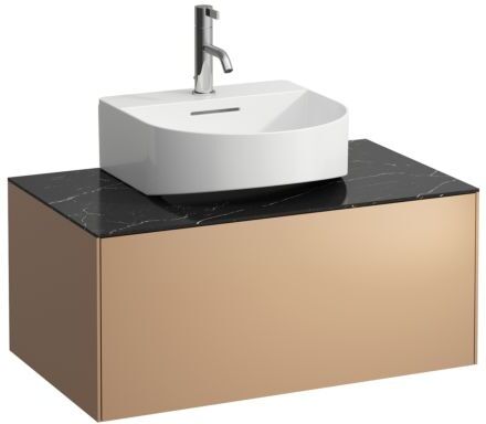 LAUFEN Sonar Schubladenelement H4054410341411 77,5x34x45,5cm, 1 Schublade, Kupfer/Nero Marquina
