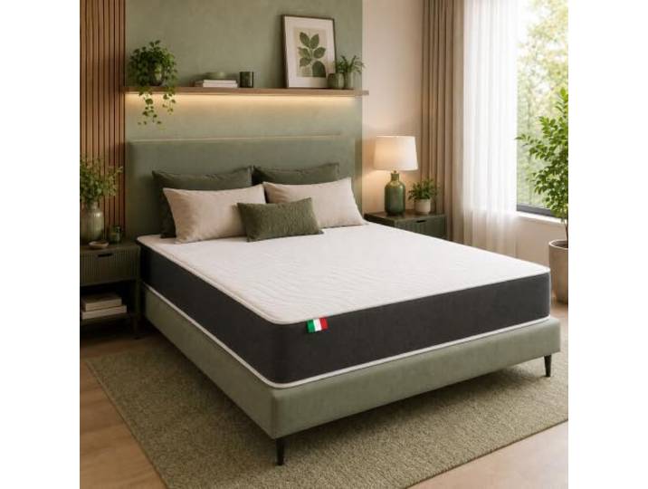 Comfy Line Matratze King Size 190 x 200 cm Memory Höhe 30 Essential Matratze aus Memory-Schaum, halbstarr, wendbar, mit weicher Seite und fester Seite. Anti-Milben-Stoff, antiallergisch