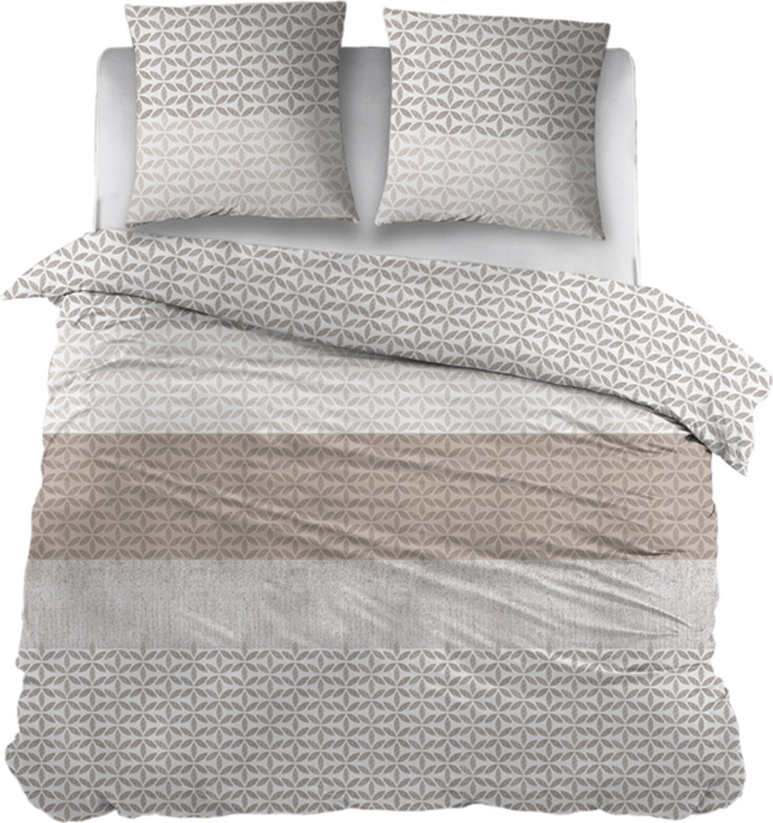 Snoozing Elke Dekbedovertrek Extra breed Taupe 240x220 cm