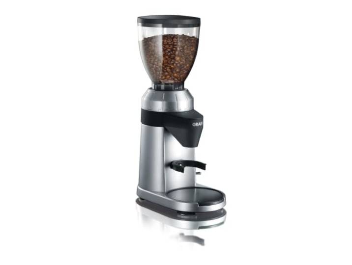 GRAEF CM800 Elektrische Kaffeemühle, 40 Mahlgrade, Siebträger, Silber Edelstahl-Kegelmahlwerk, 350g Bohnenbehälter, Antistatik-Einsatz, Für Espresso, Filterkaffee, French Press, Vollmetallgehäuse