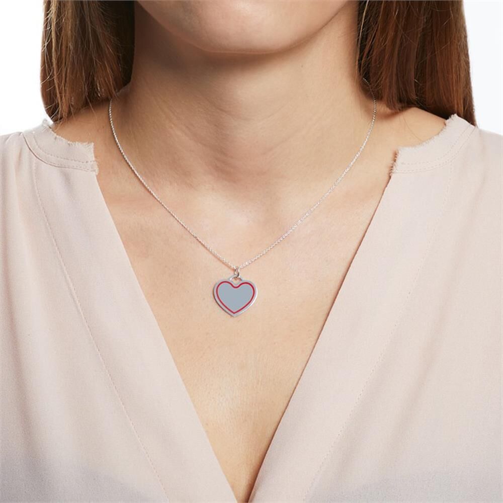 Unique Gravierbare Kette Herz aus Sterlingsilber silber
