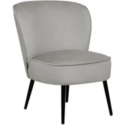 SESSEL Samtstoff hellgrau/schwarz Voss