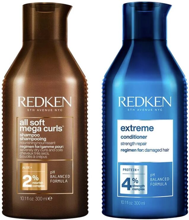Redken All Soft Mega Curl Shampoo 300ml & Extreme Conditioner 300ml Du