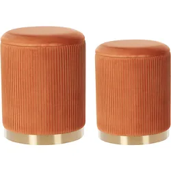 POUF 2er-Set-Orange Miramar