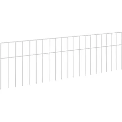 vidaXL Gartenzaun-Paneel 12 Stk. 100 x 30 cm Verzinkter Stahl Silber