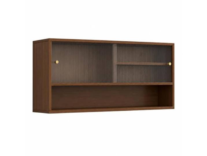 ZDMZR Wandschrank aus Holz, Schiebetür, Geeignet für Küche Wandschrank, Verstellbarer, Herausnehmbarer Einlegeboden, Metallgriff, Leichtgängige Schiene(80x20x55CM/31x8x22IN)