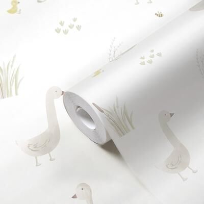 Crane Baby "Charlie Goose & Duckling Nursery Wallpaper - 21.9"" W x 270"" L"