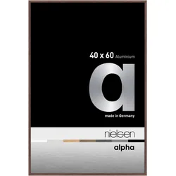 Nielsen Bilderrahmen Alpha Aluminium Normalglas / Floatglas / Wengé hell Echthol...