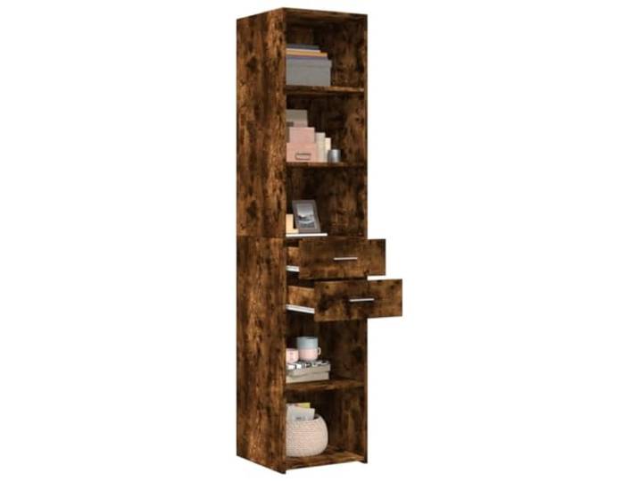 KTHLBRH Anrichte Eiche Smoke 40 x 42,5 x 185 cm Holz mehrschichtig Großer Stauraum, einfache Wartung, minimalistisches Design, inklusive Wandbefestigung