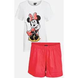 Pyjama Set Kurz - weiß/rot - mehrfarbig - XXL