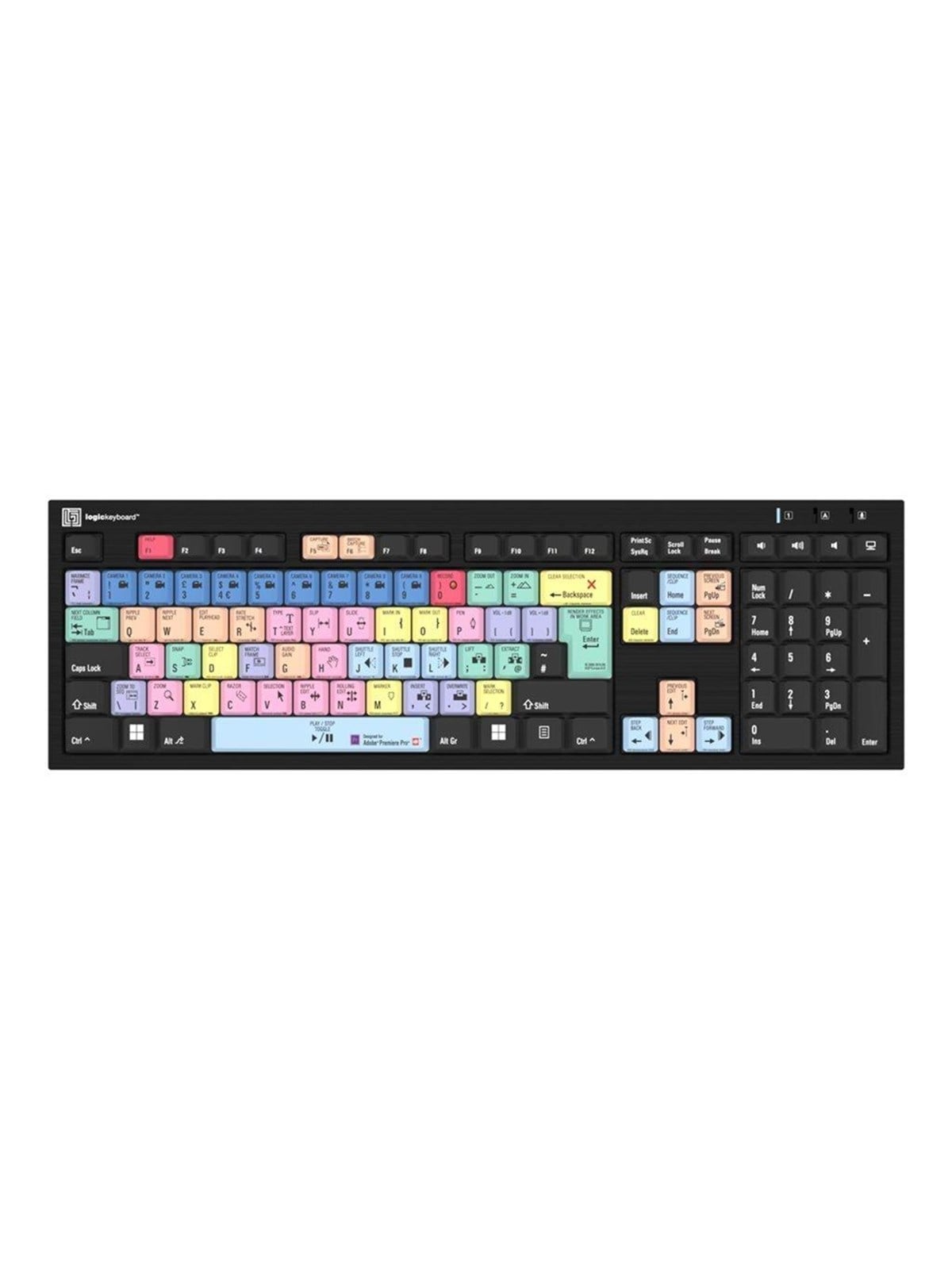 Logickeyboard Adobe Premiere Pro CC Nero Slim Line - Tastatur - Englisch (UK) - Schwarz