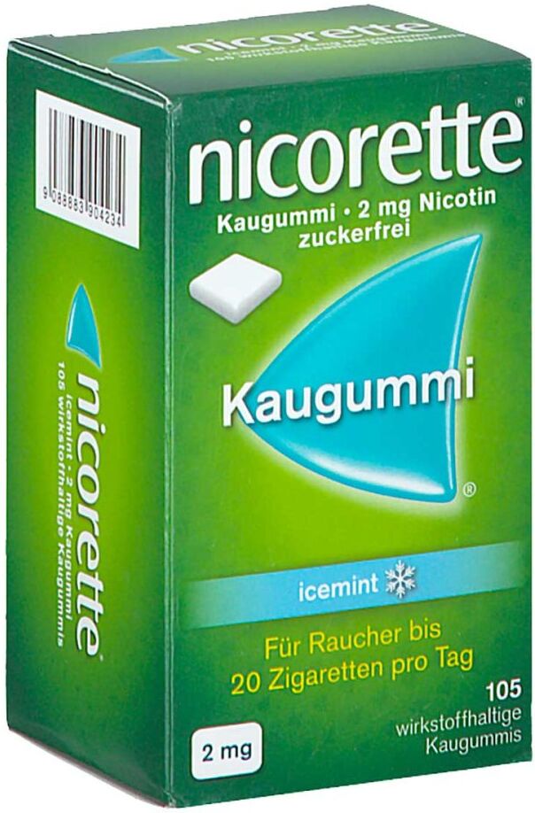 Nicorette Kaugummi Icemint 2 mg Nicotin 105stk