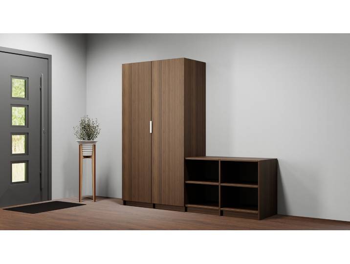 Rangement de couloir en noyer Placage de bois Noyer américain huilé