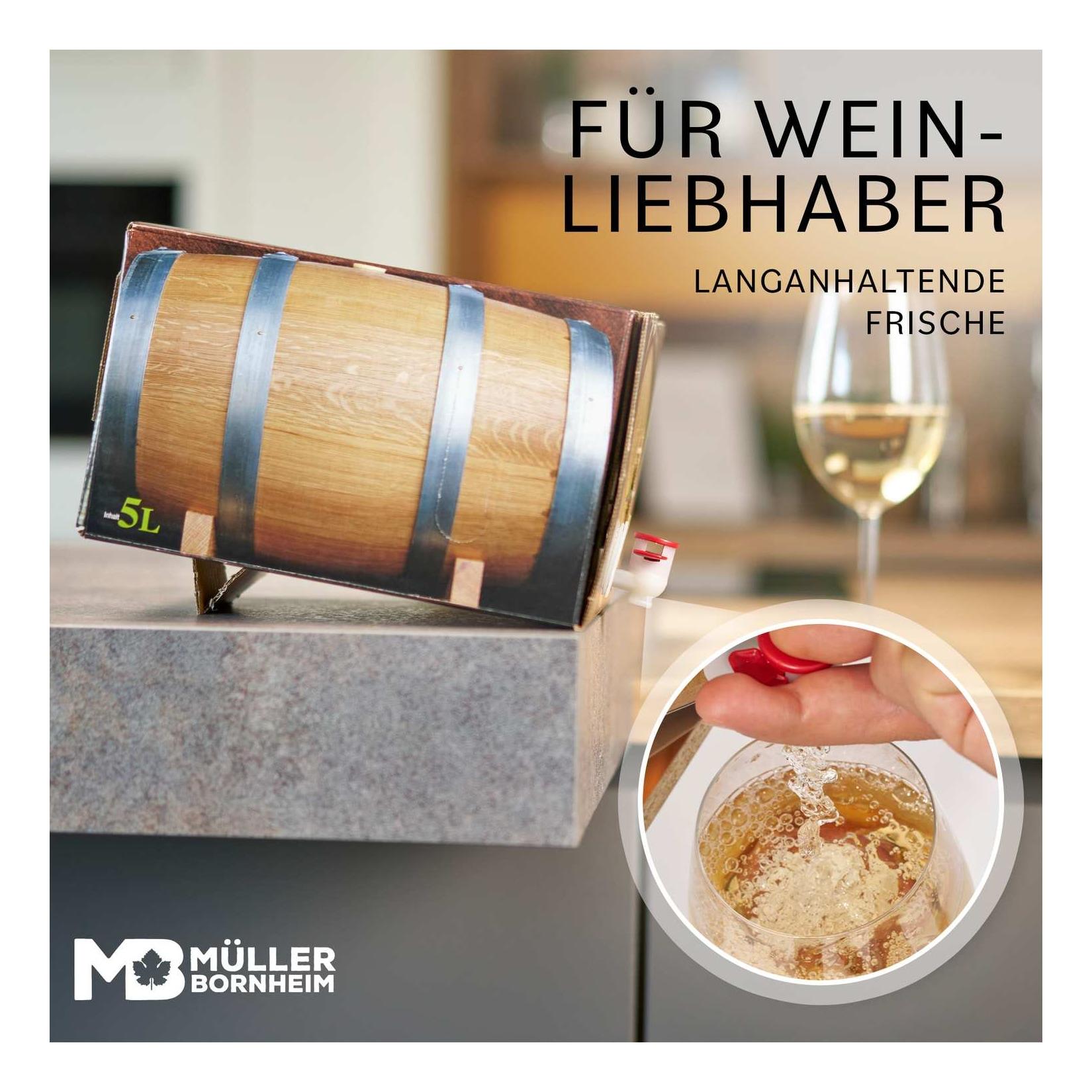 Weinhaus Müller Bornheim Pfalz Weißer Burgunder Weißwein trocken 12 % vol. 5 Liter Bag in Box