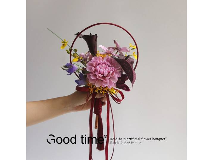 Bouquet de cérémonie de mariage de style national, bouquet de fans, cheongsam de mariage chinois, bouquet de cérémonie de photographie de mariage