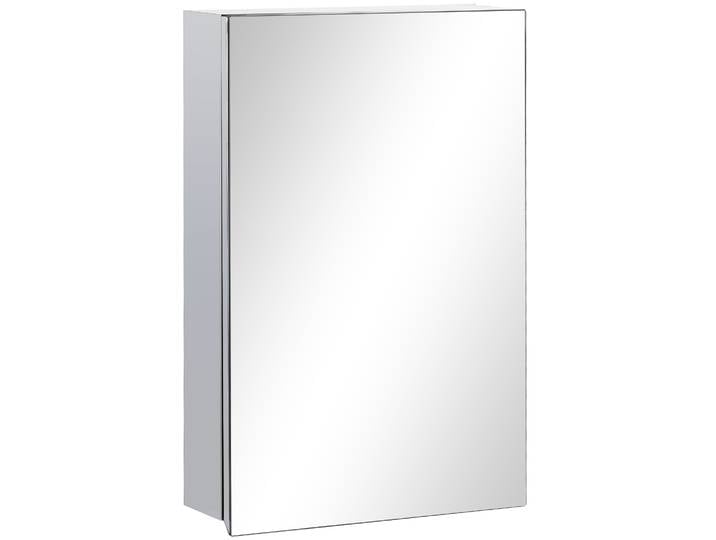 Kleankin Meuble de salle de bain avec porte miroir 3 étagères de rangement 39X12X60 cm