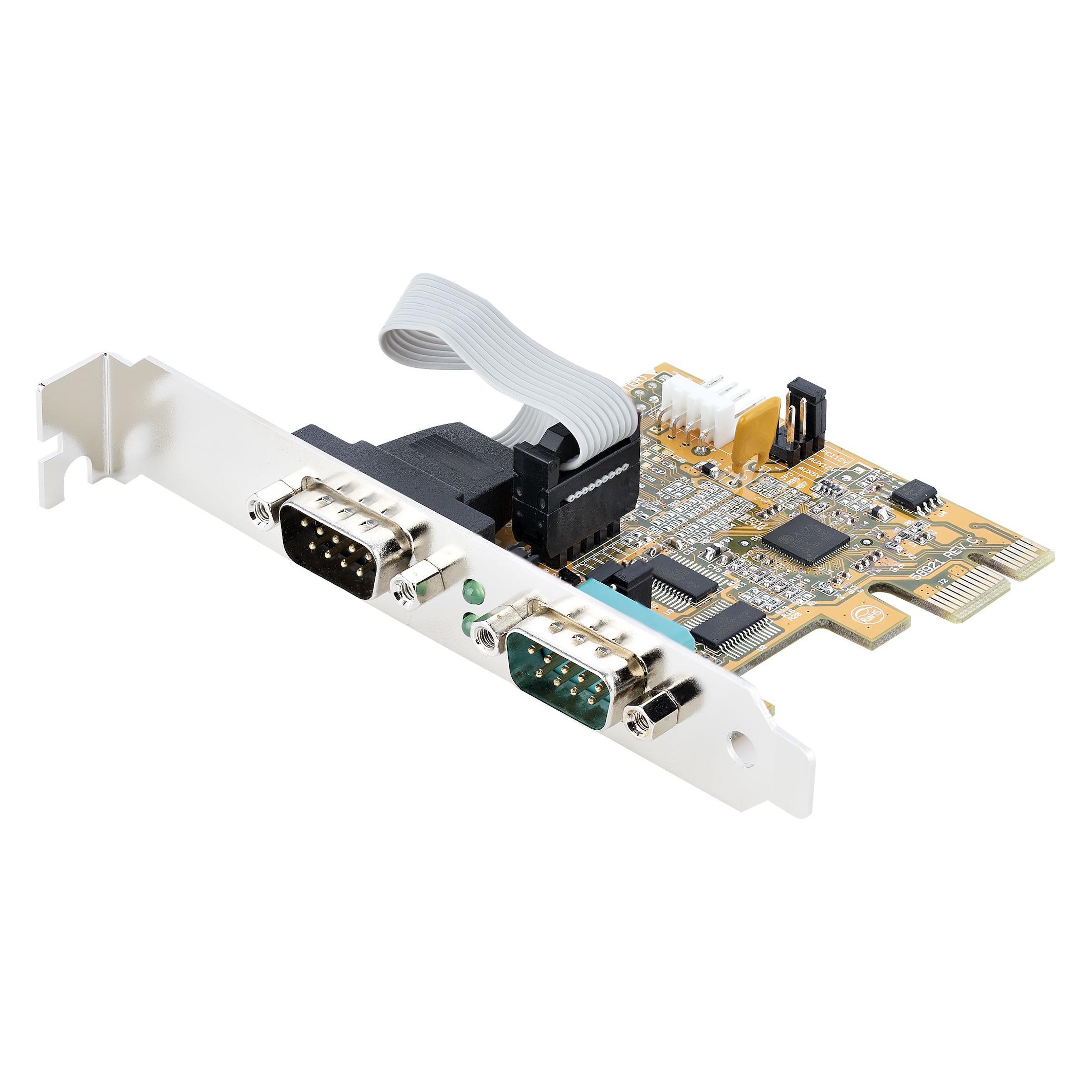 StarTech com 2-Port PCI Express Serial Card, Dual Port PCIe to RS232 (DB9) Serial Card, 16C1050 UART (0.07 m) (21050-PC-SERIAL-CARD)