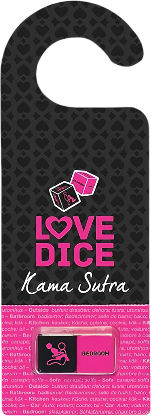 tease & please Sex Dice Set with Door Hanger (Black-Pink)