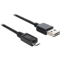 EASY-USB 2.0 Kabel, USB-A Stecker > Micro-USB Stecker schwarz, 3 Meter, USB-A Stecker beidseitig verwendbar
