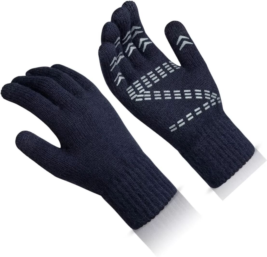 INF Gestrickte, warme Handschuhe - Touchscreen-kompatibel, rutschfeste Wollmischung Blau