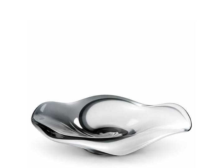 Coupelle décorative en verre soufflé blanc gris et noir d41
