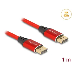 DELOCK DisplayPort Kabel 16K 60Hz 1m rot Metall