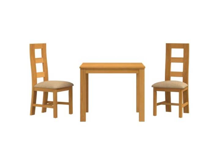 PUGYNBK Esstisch-Set, 3-teilig, Beige, massive Eiche Quadratische Beine, Schaumstoffkissen, moderner Stil, einfache Reinigung