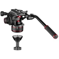 Manfrotto Nitrotech 608 & Alu Twin MS (Metall), Stativ, Silber