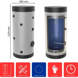 Brauchwasserspeicher 150 Liter SP-0-150 Standspeicher Warmwasserspeicher Boiler