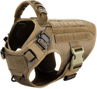 Inspire Picks Military Tactical Dog Harness For Large & Medium Dogs dark Khaki l