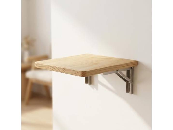 Wandklapptisch aus Kiefernholz, klappbarer Wandtisch für Küche & Büro Massives Kiefernholz, platzsparendes Design, Edelstahlhalterungen, hohe Stabilität(60*80cm (23.6*31.5in))