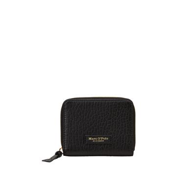 Geldbörse "Ellis", Damen, schwarz, Leder, MARC O'POLO ACCESSORIES, unifarben, Kleinlederwaren, Damen Geldbeutel, Portemonnaie mit Rundum-Reißverschluss