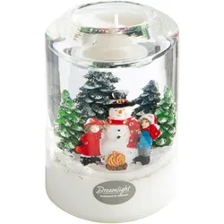 GILDE Dreamlight Teelichtleuchter Wonderland Snowman - grün|weiß