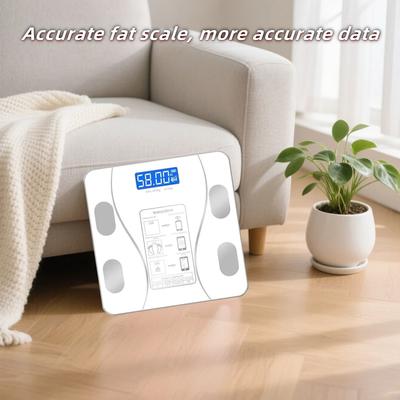Achieve Your Fitness Goals With Our Smart Digital Body Fat Scale Your Perfect Companion For A Healthy Lifestyle. Desig white