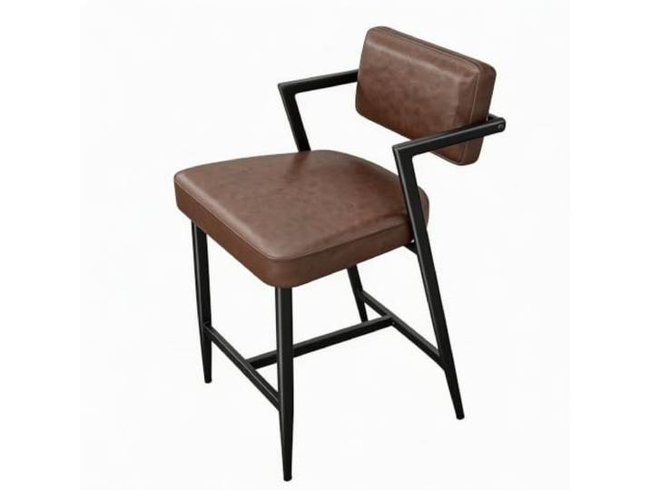 GarveeHome Barhocker 8er-Set 27 Zoll Metallgestell Gepolstert Braun Home Rückenlehne, Fußstütze, dicke Polsterung, stabile Konstruktion, Thekenbereich