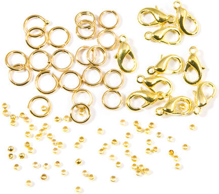 Verschluss- und Quetschperlen, gold