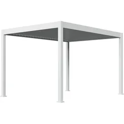 Weide E-Deluxe Plus elektrische Pergola Voll-Aluminium 3x4m mit Lamellendach weißᅠ