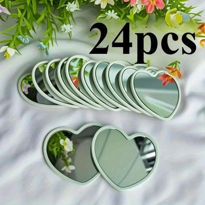 Uplift Essentials Handmade Heart Shaped Mini Travel Mirror Set green