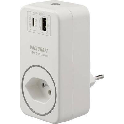 VOLTCRAFT SEM6503 CH Energiekosten-Messgerät USB-Schnittstelle, inkl. Funksteckdose, Datenexport, Datenloggerfunktion