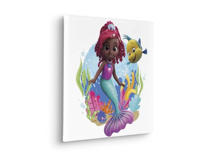 Komar Keilrahmenbild - Disney Ariel Baby Mermaid - Größe: 40 x 40 cm - Leinwandbild, Kinderzimmer, Bunt