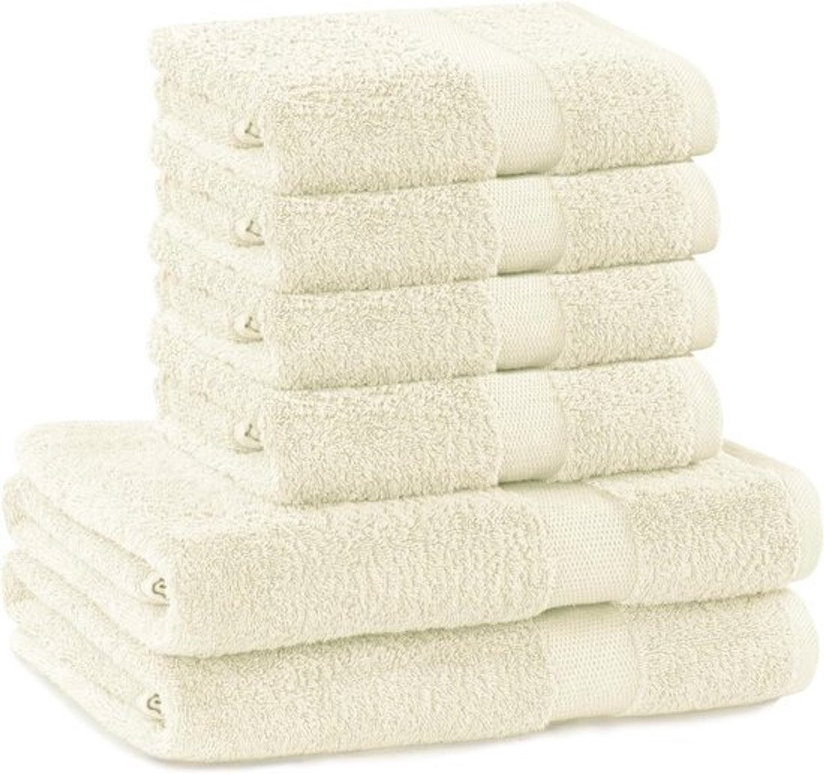Handdoekenset Katoen Ecru - 6-delige Badlinnen Set voor Badkamer en Sauna - 4x 50x100 cm en 2x 70x140 cm