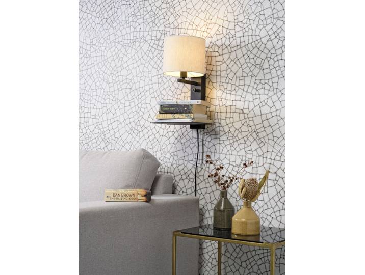 Applique murale Florence 24 x 42 x 24cm Beige/Gris clair Lin E14