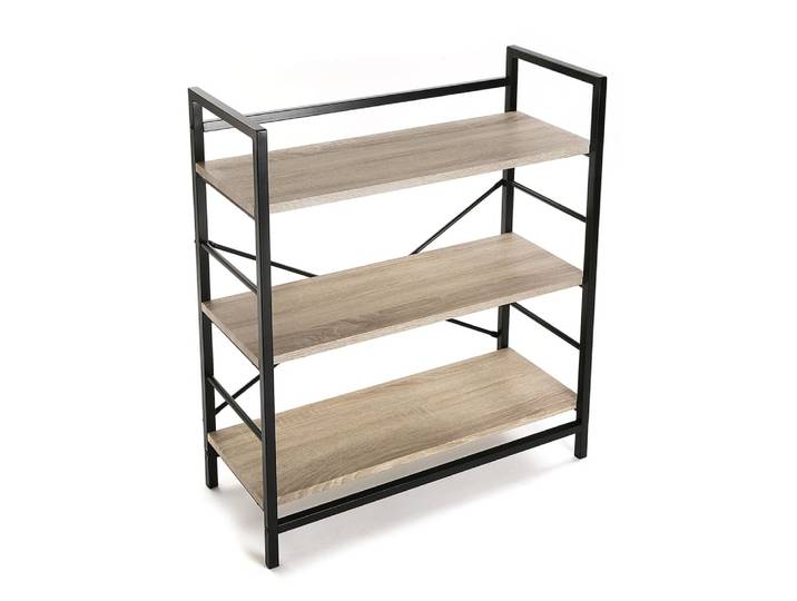 Etagère 3 étagères en aggloméré imitation bois marron et noir