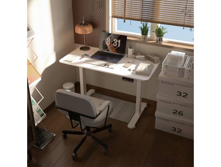Vinsetto Bureau Debout Réglable en Hauteur 120x60x72-116cm, Blanc