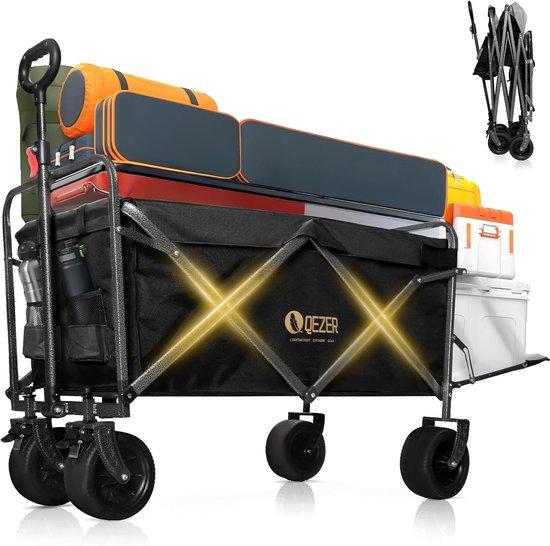 Faltbare Baby-Kutsche, Multifunktional Faltbare Buggy mit Off-Road-Räder, bequem für Camping, Gartenarbeit, Shopping und Sport (Schwarz)