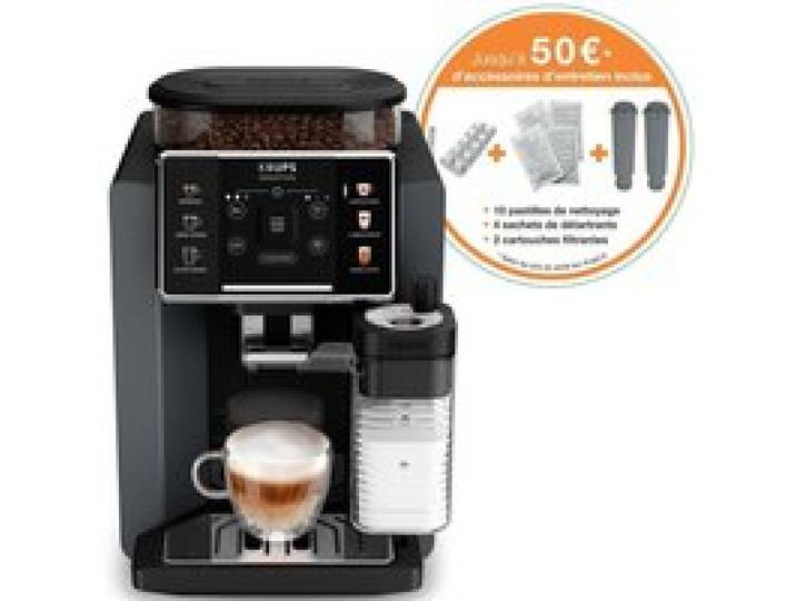 KRUPS Sensation Lait M85 Machine à café automatique 3 recettes cafés 3 lactées kit dentretien gris EA912HF1